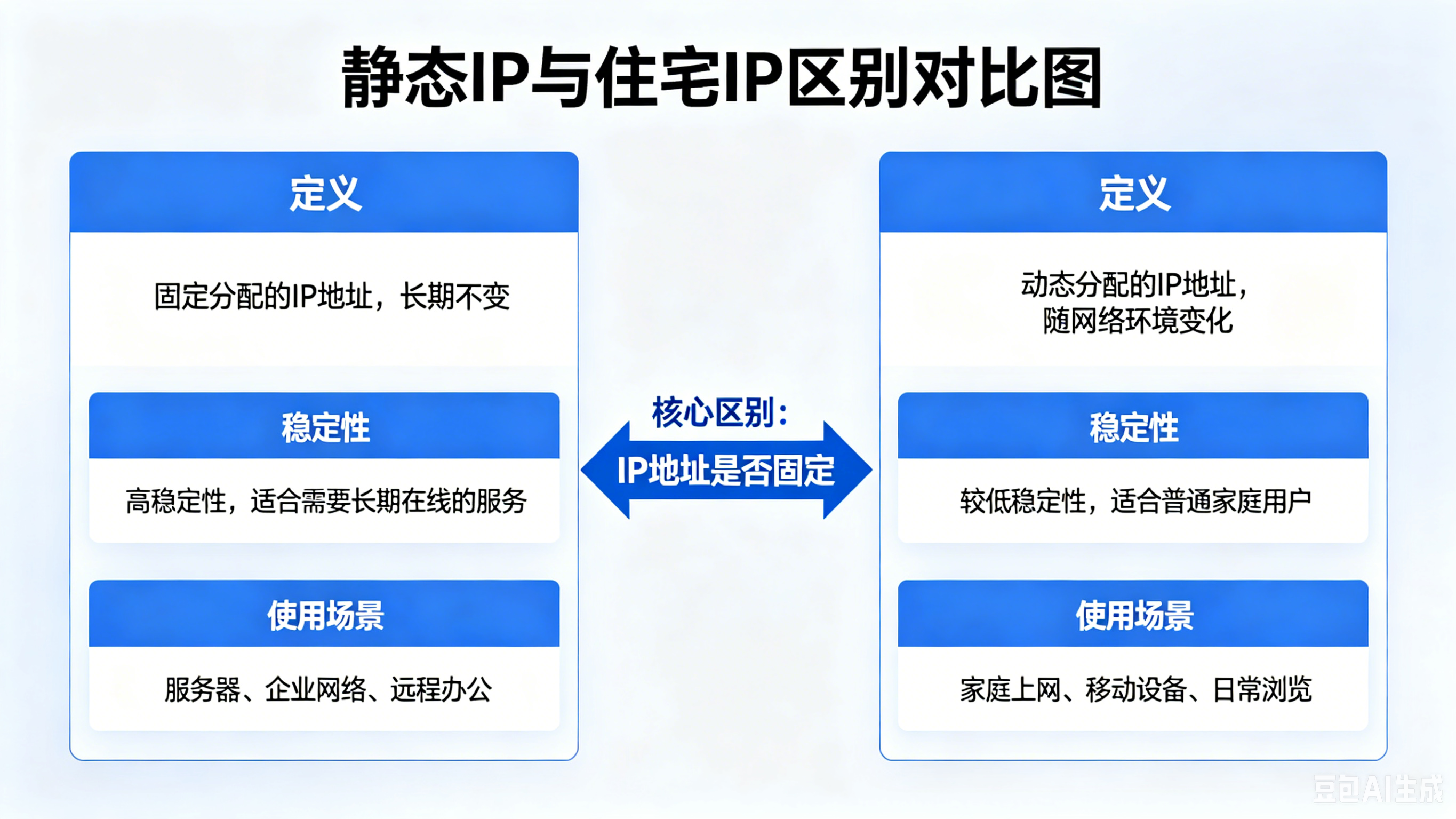 住宅IP和静态IP的区别